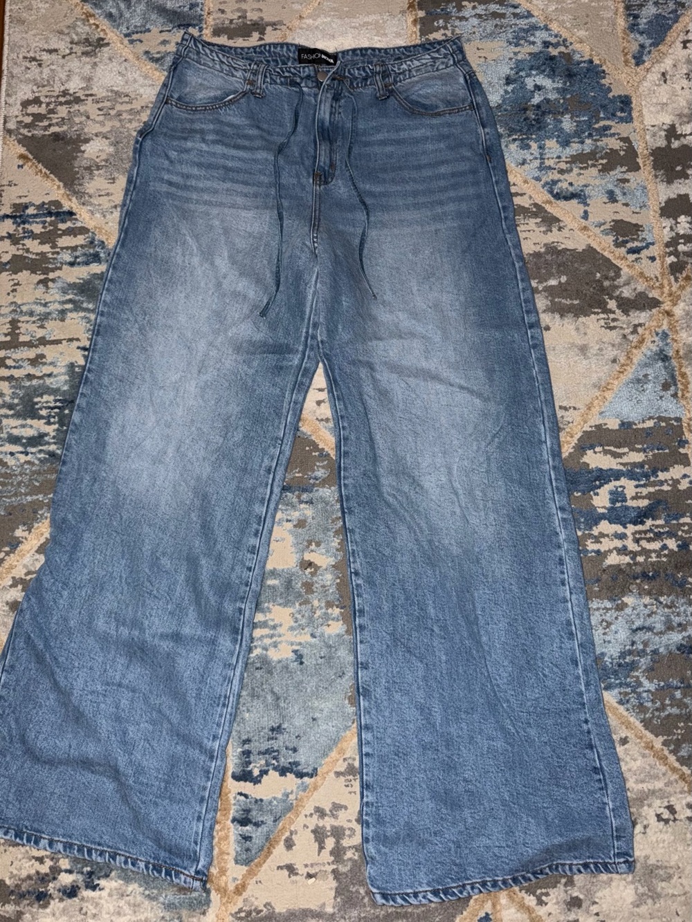 Fashion Nova womens Bootcut Jeans in Light Blue Wash